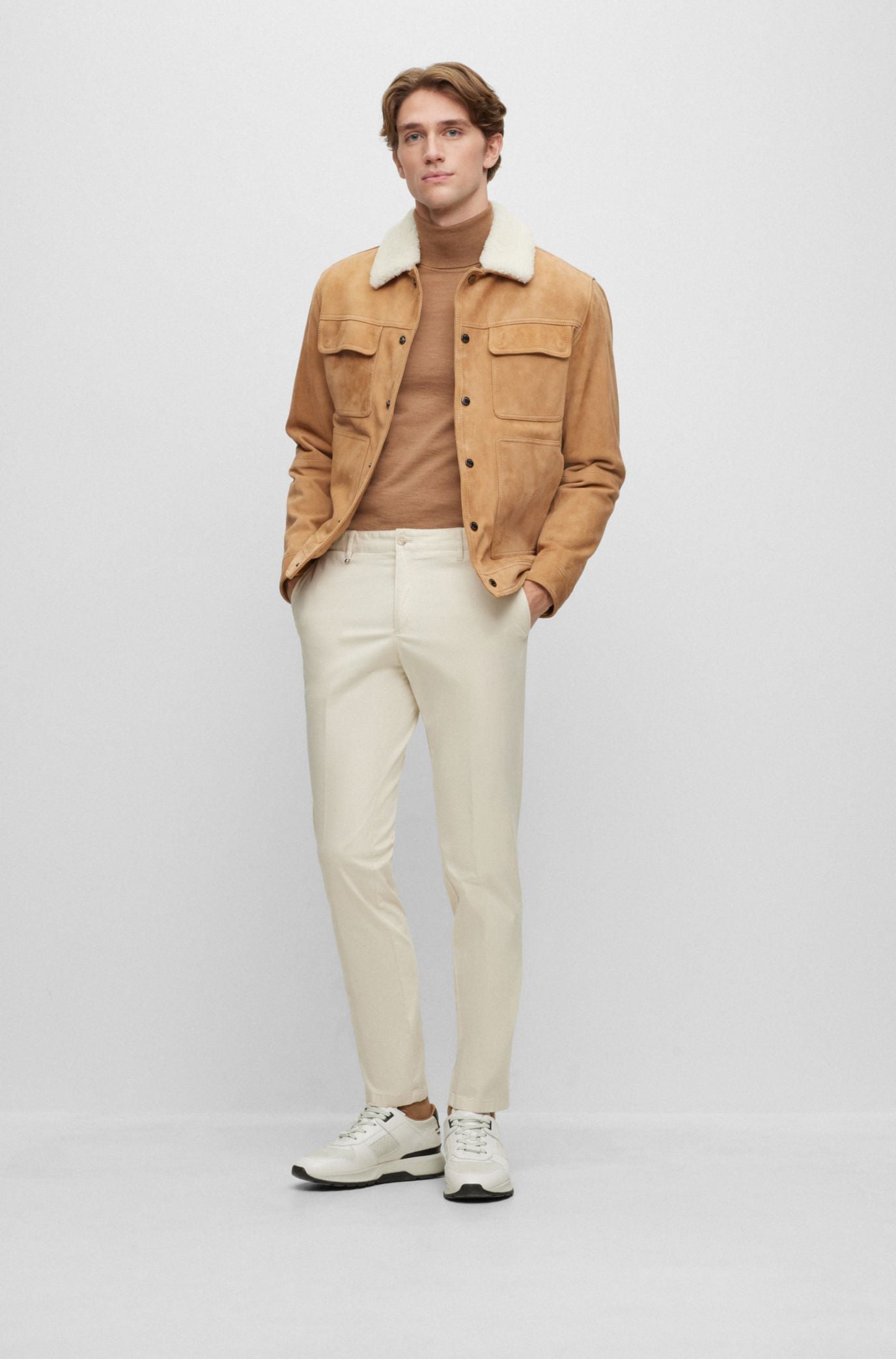 Brown Suede Jacket with Luxe Boa Collar  Valentines Day 褐色のスエードジャケット リュクスボアカラー  バレンタインデー
