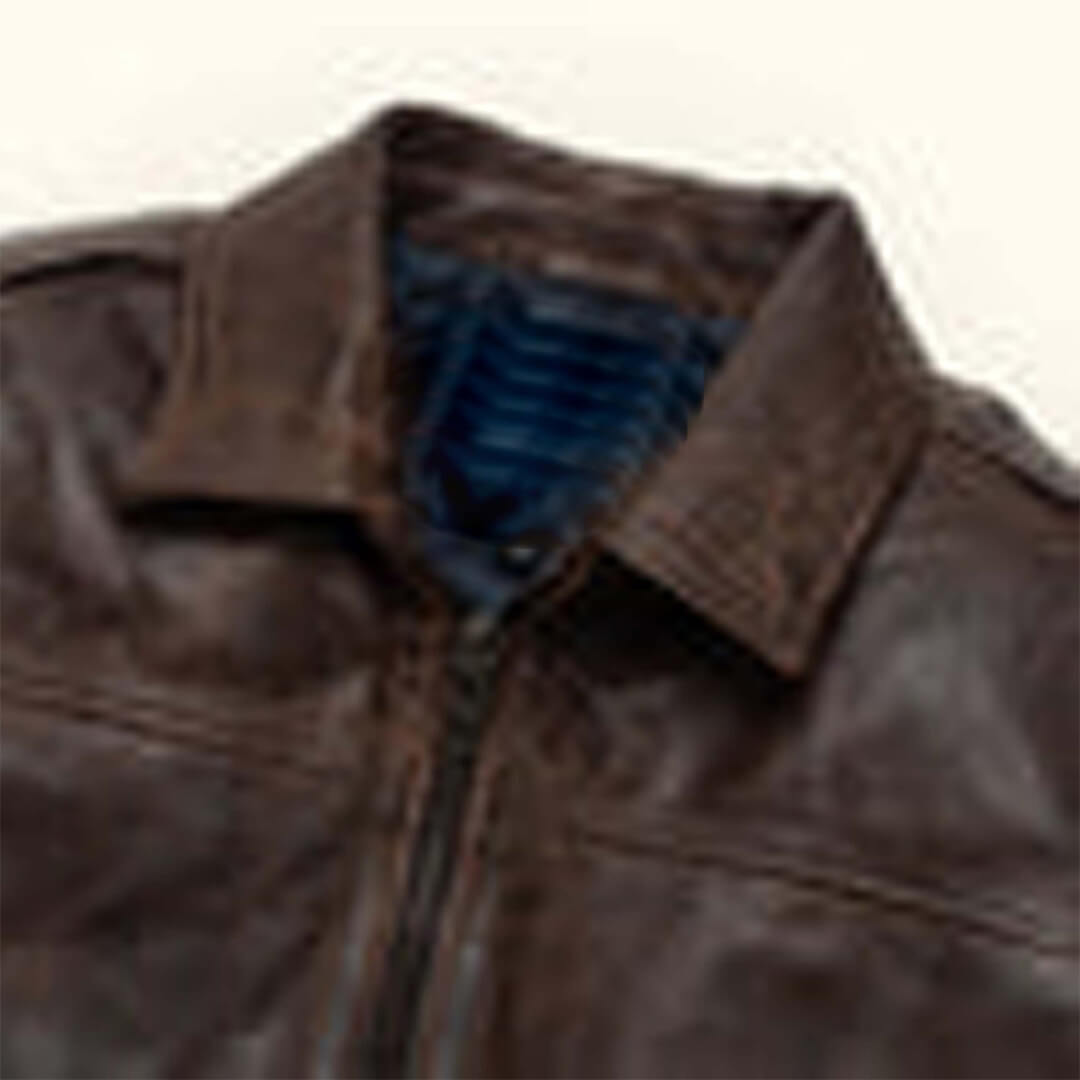Mens Rc Brown Leather Jacket Durable and Stylish