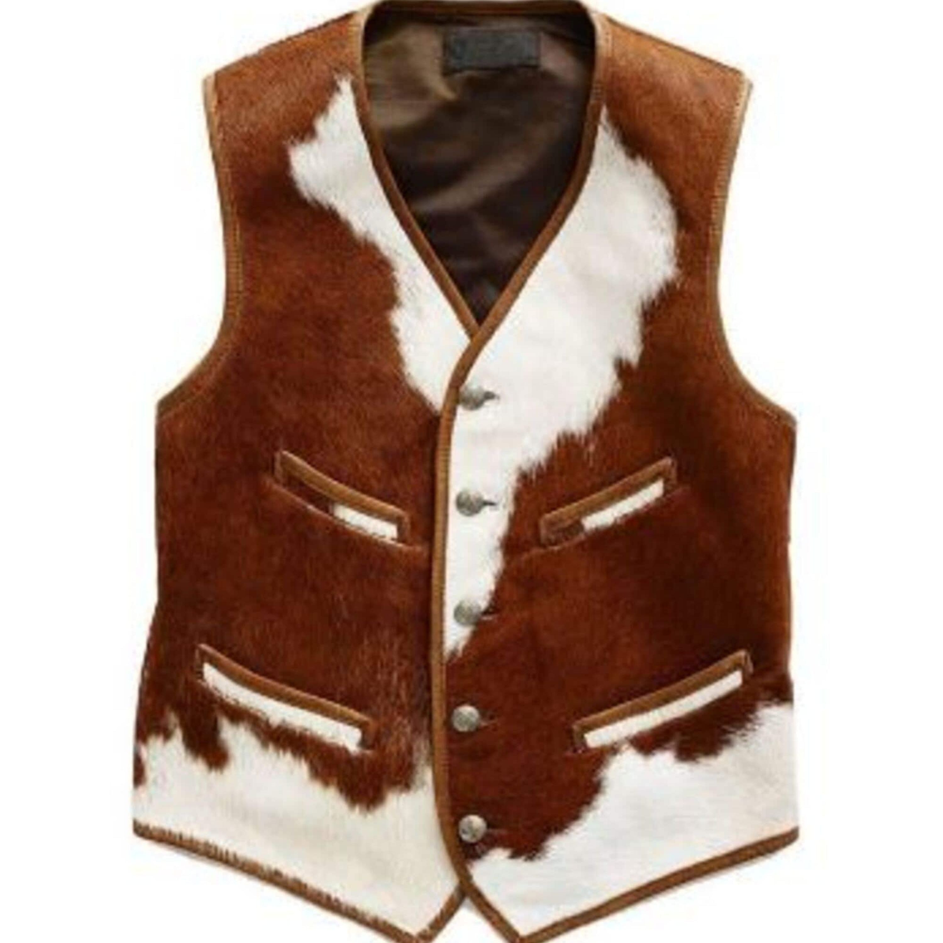 Men's Cowhide Hair On Pony Skin Vest