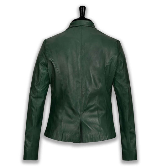 Green Shade Leather Blazer Lasting Luxury Fashion for Men