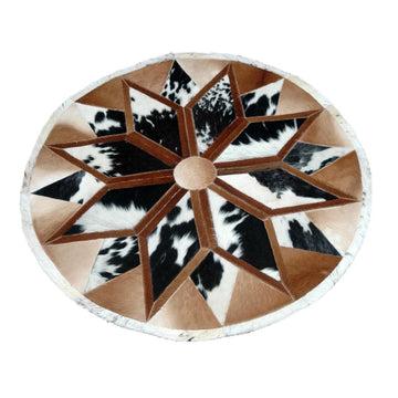 Cowhide Patchwork Rug, Luxurious Hand-Stitched Design, Perfect for Stylish Home Decor