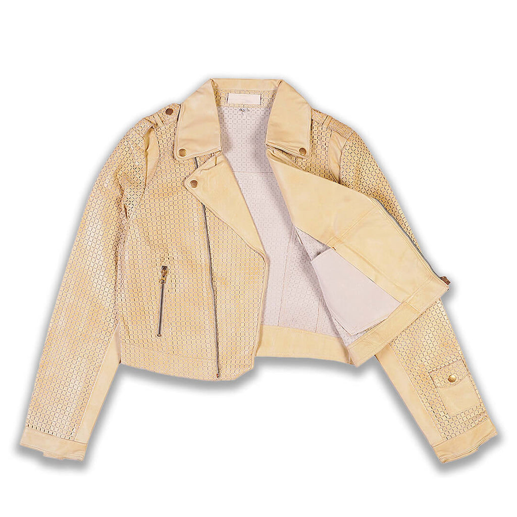 Bella Gray Leather Jacket for women, showcasing a chic and sleek design, perfect as a fashion statement outerwear piece.