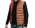 Men's Leather Puffer Vest
