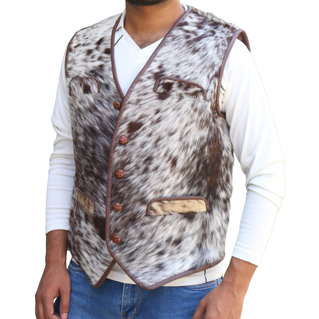 Men's Cowhide Hair On Pony Skin Vest