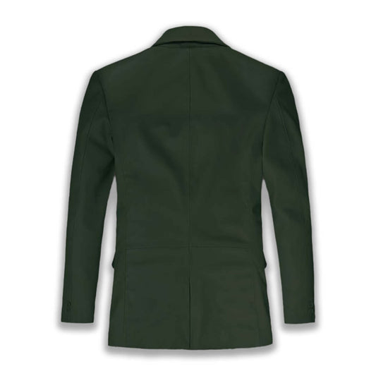 German Inspired Green Shaded Leather Blazer