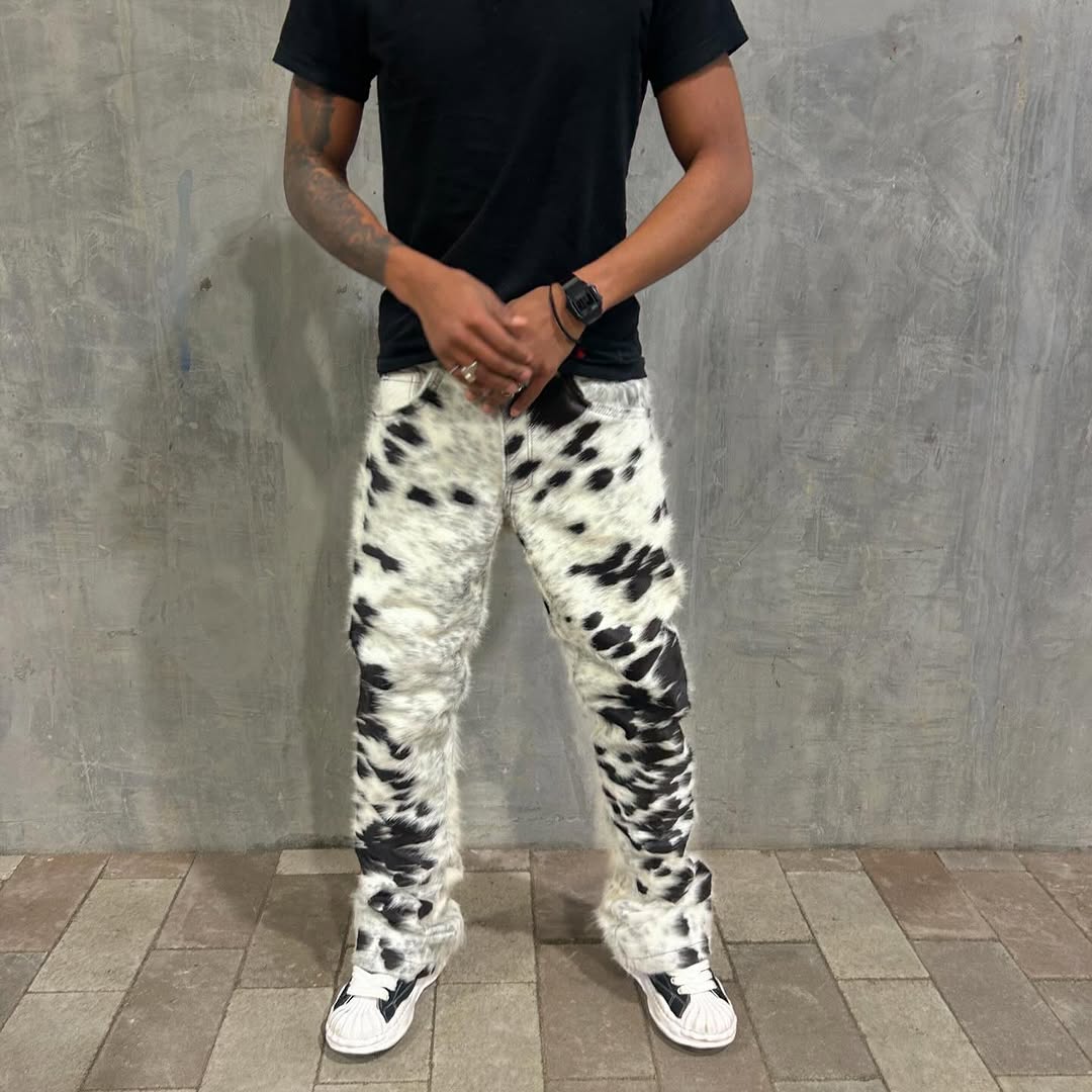 Genuine Cowhide Jacket And Pant Set Pony Skin Jacket