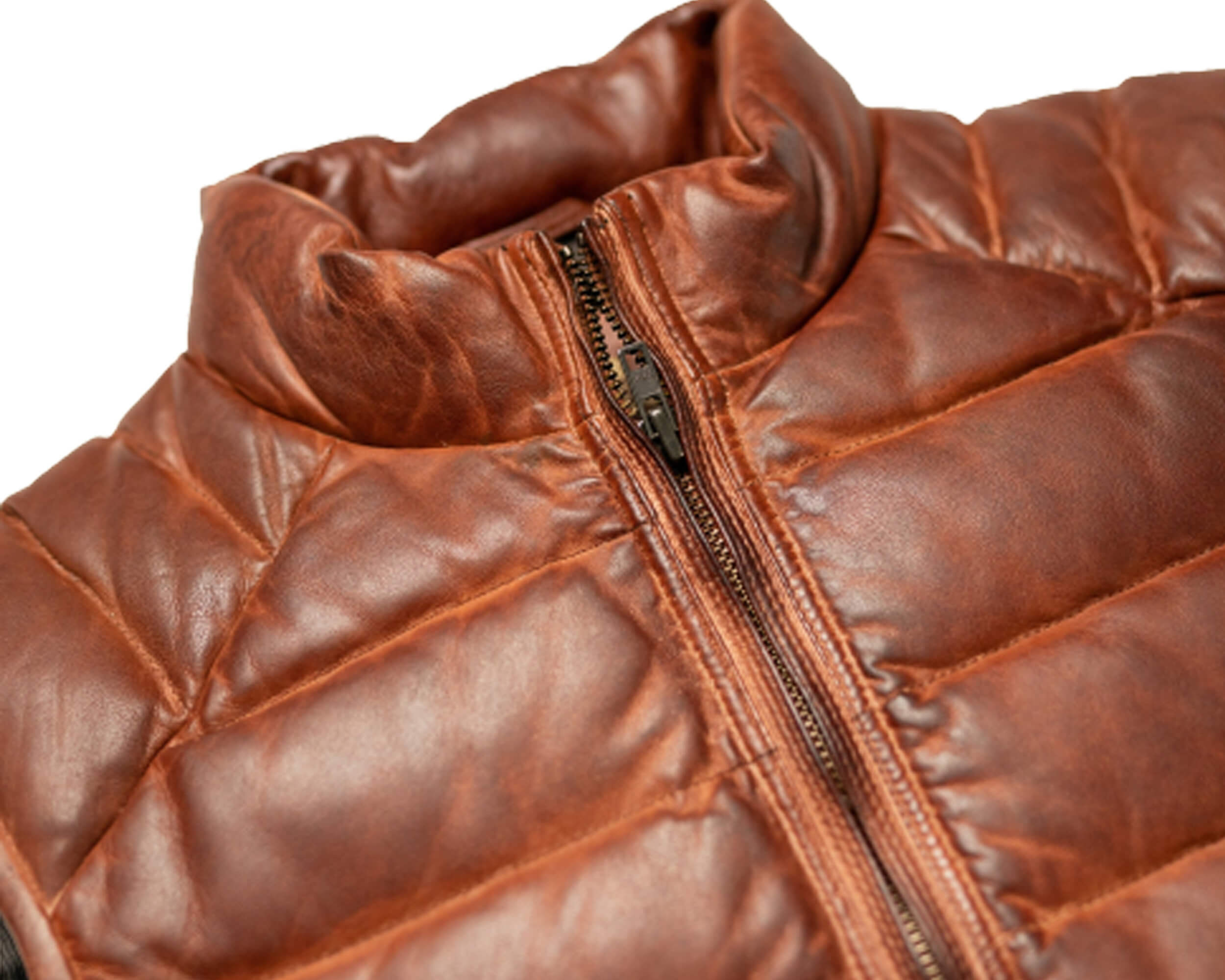 Men's Leather Puffer Vest