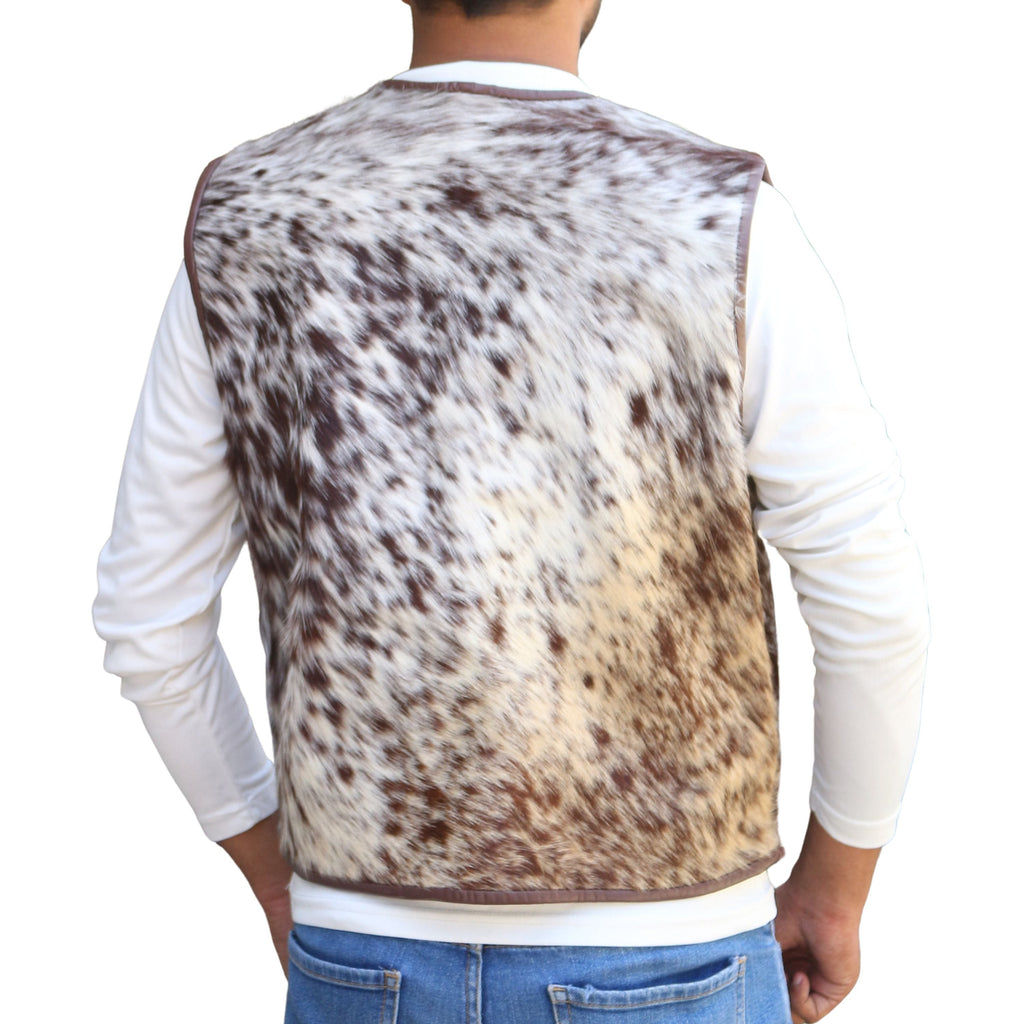 Men's Cowhide Hair On Pony Skin Vest