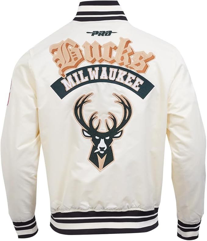 Milwaukee Bucks Mens NBA Best Of Satin Jacket Black