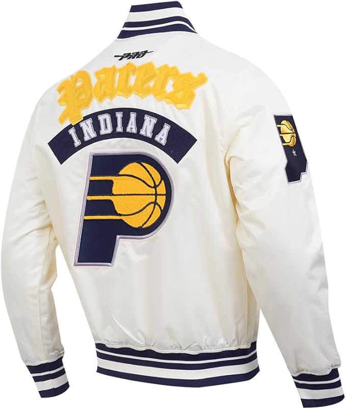 Indiana Pacer NBA Best Of Satin Jacket Midnight Navy