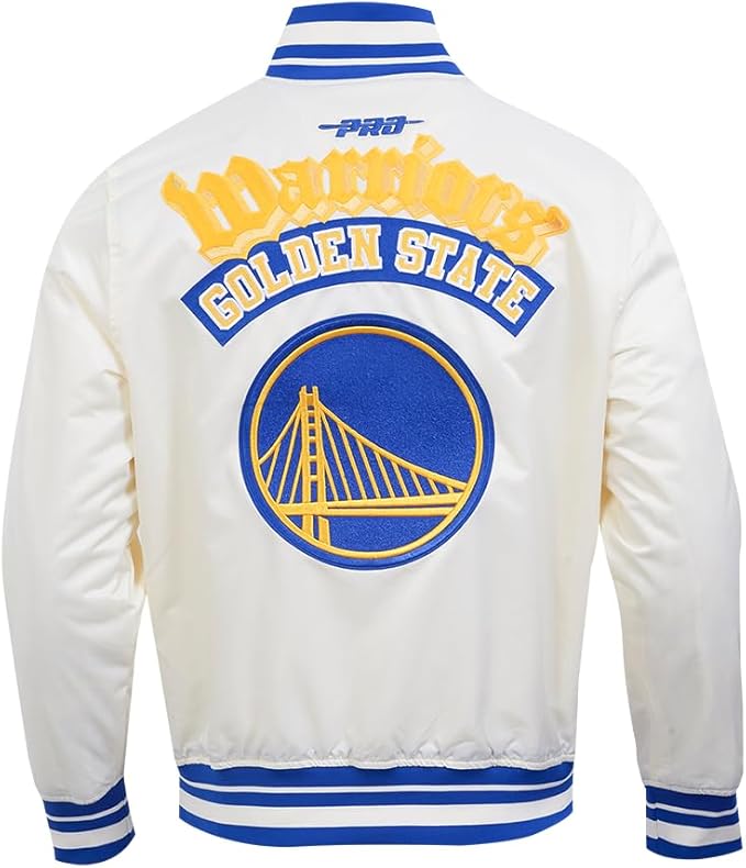Golden State Warriors Mens NBA Best Of Satin Jacket Royal Blue