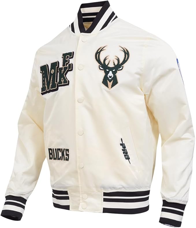 Milwaukee Bucks Mens NBA Best Of Satin Jacket Black
