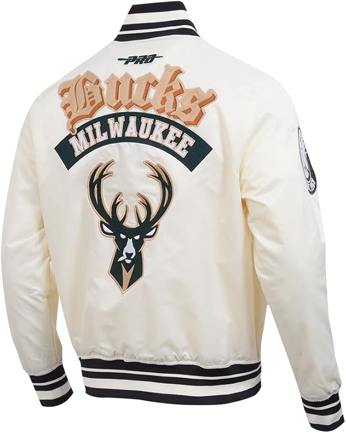 Milwaukee Bucks Mens NBA Best Of Satin Jacket Black