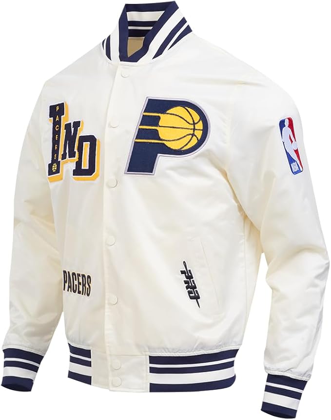 Indiana Pacer NBA Best Of Satin Jacket Midnight Navy