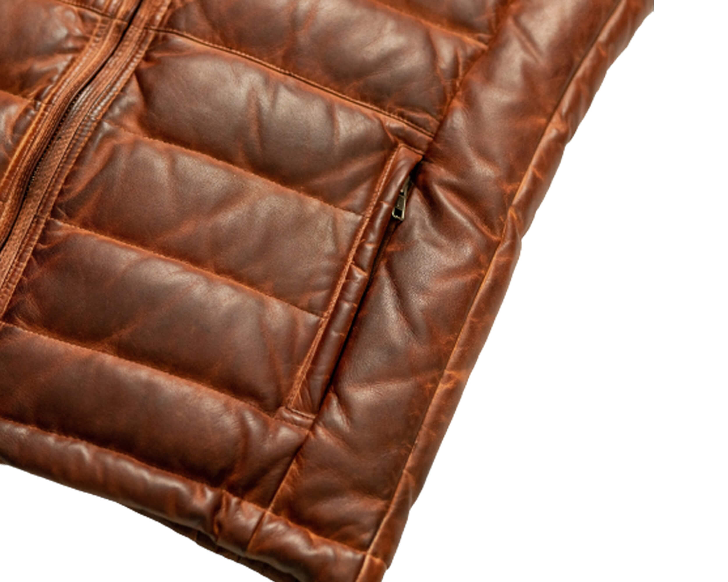 Men's Leather Puffer Vest