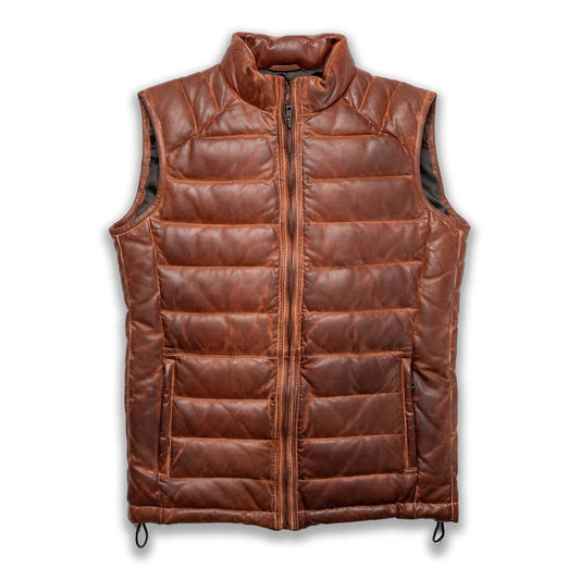 Men's Puffer Vest Real Lambskin Leather