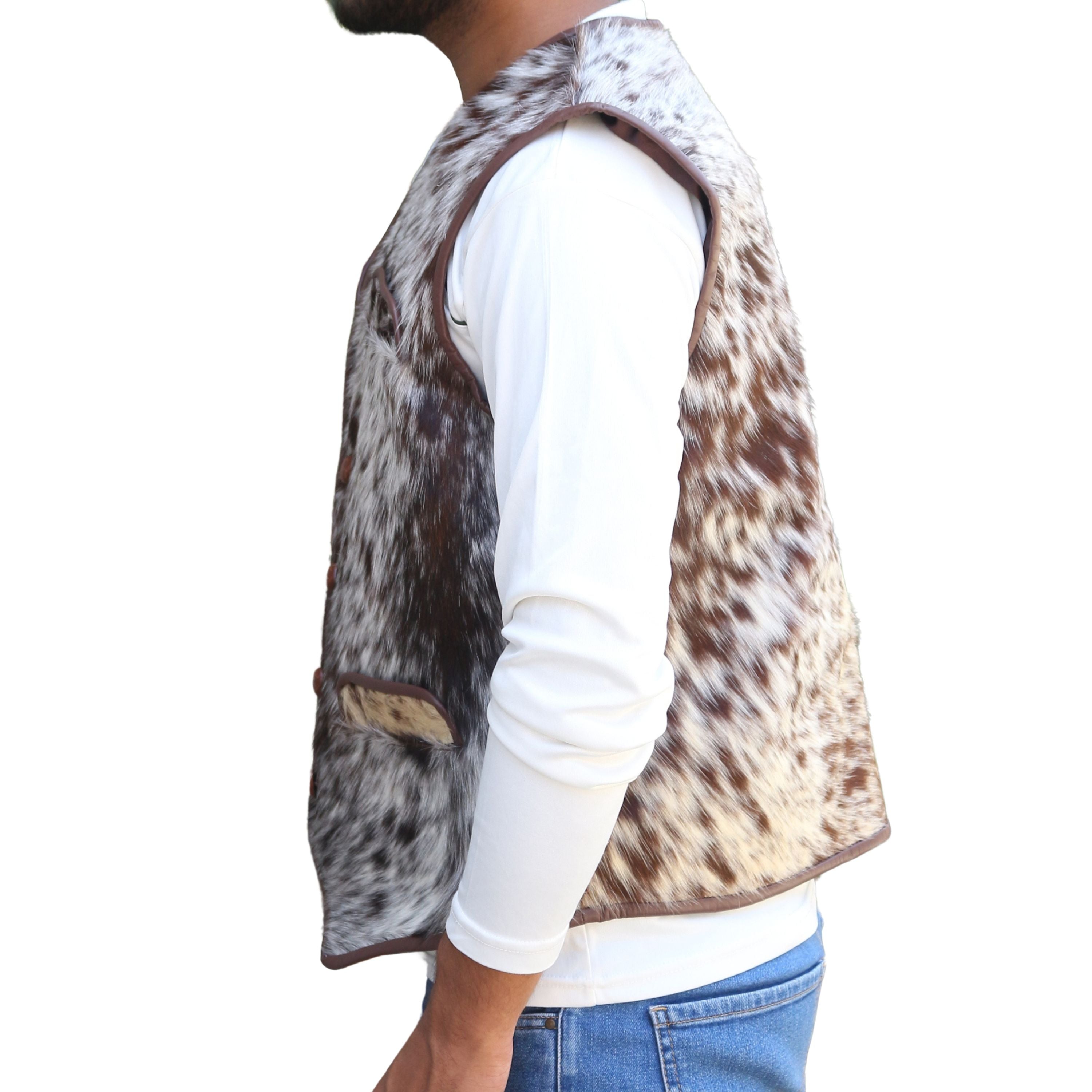 Men's Cowhide Hair On Pony Skin Vest