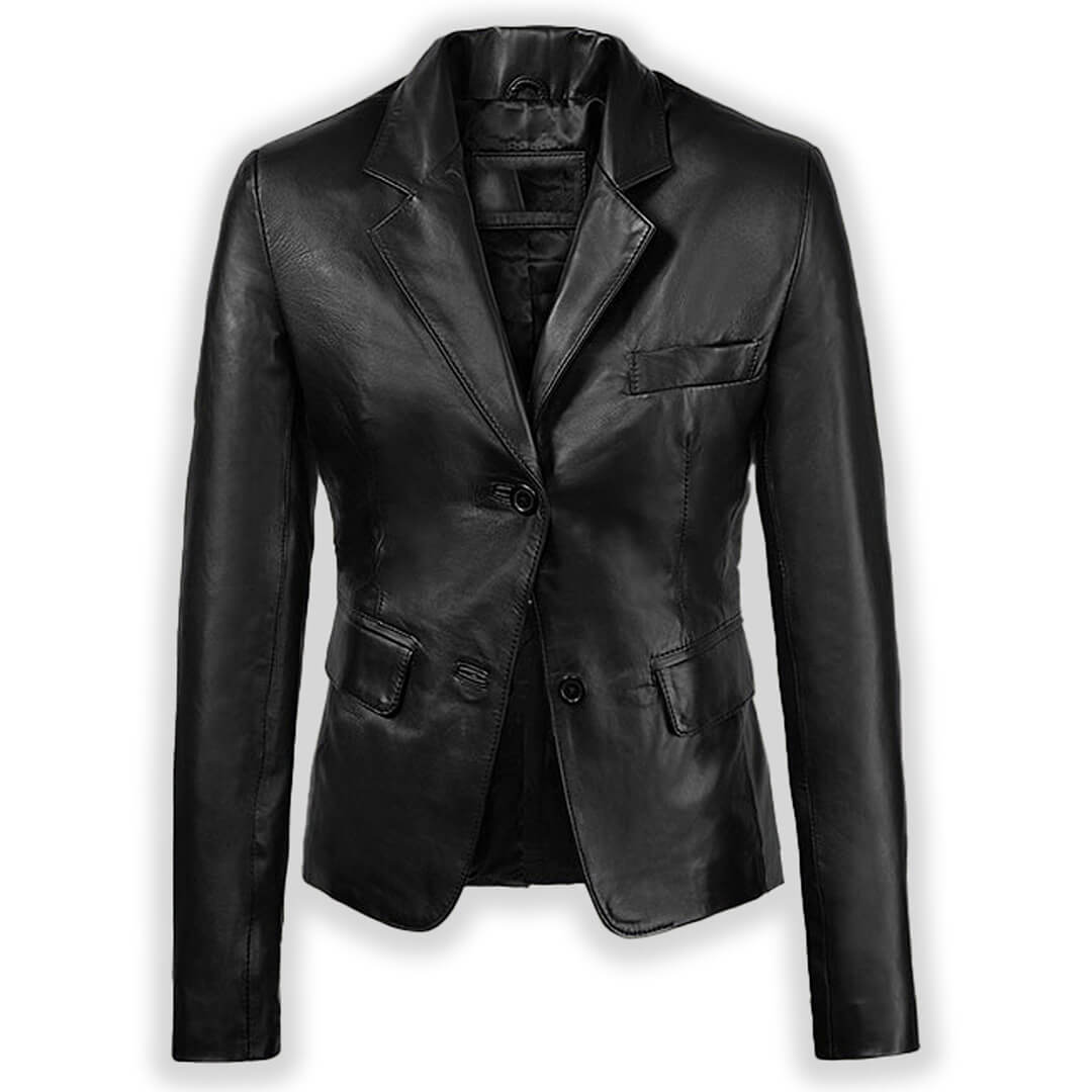 Adelina Leather Blazer Cult Men and Women Black  Stylish Leather Jackets coat