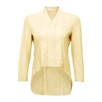 Cone Leather Jackets for Women Cream Color Lambskin Jacke