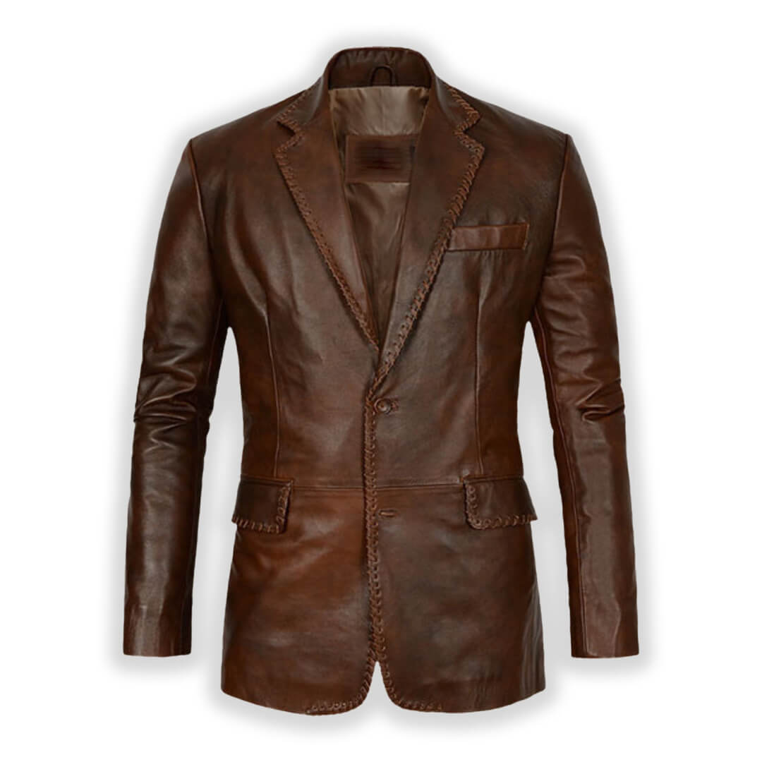 Discover the perfect blend of style and professionalism with our Classic Men's Leather Blazer. Tailored fit, black, and ideal for any upscale occasion. Shop now!