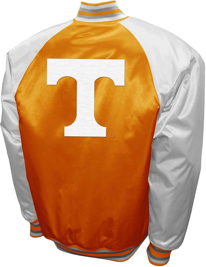 Tennessee Volunteers Orange Satin Varsity Fan Jacket – Men’s Full-Snap “The Game” Style