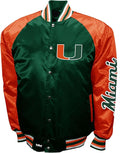 Miami Hurricanes Green Satin Varsity Fan Jacket – Men’s Full-Snap “The Game” Style