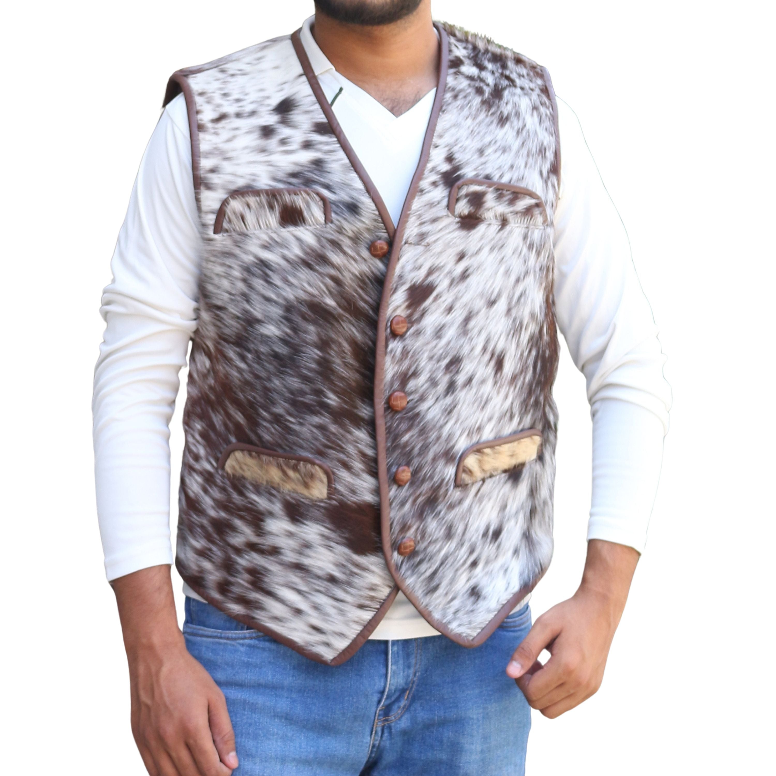 Men's Cowhide Hair On Pony Skin Vest