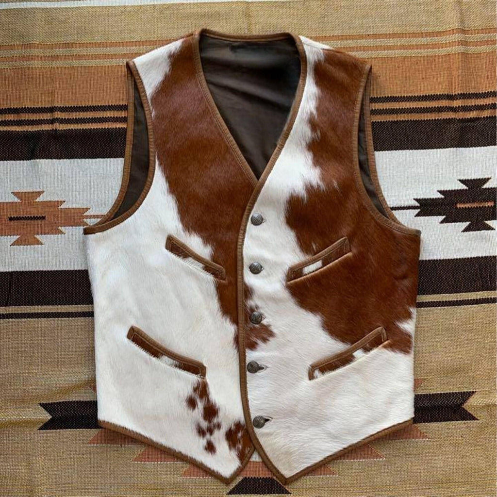 Men's Cowhide Hair On Pony Skin Vest