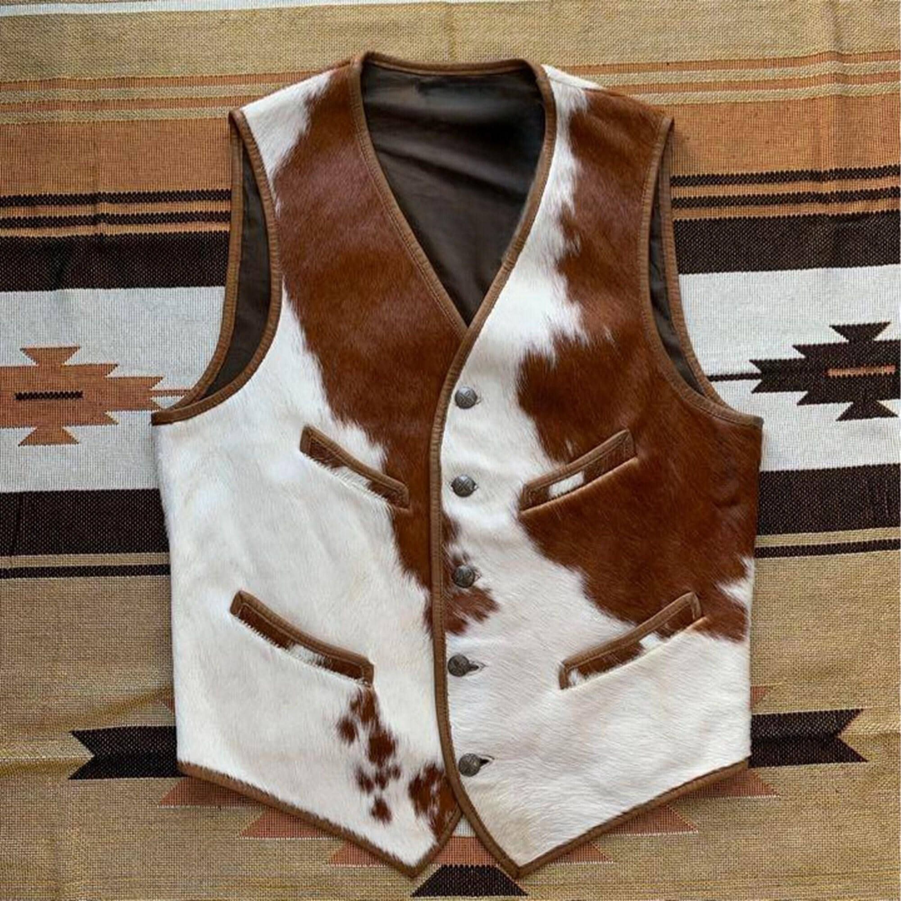 Men's Cowhide Hair On Pony Skin Vest