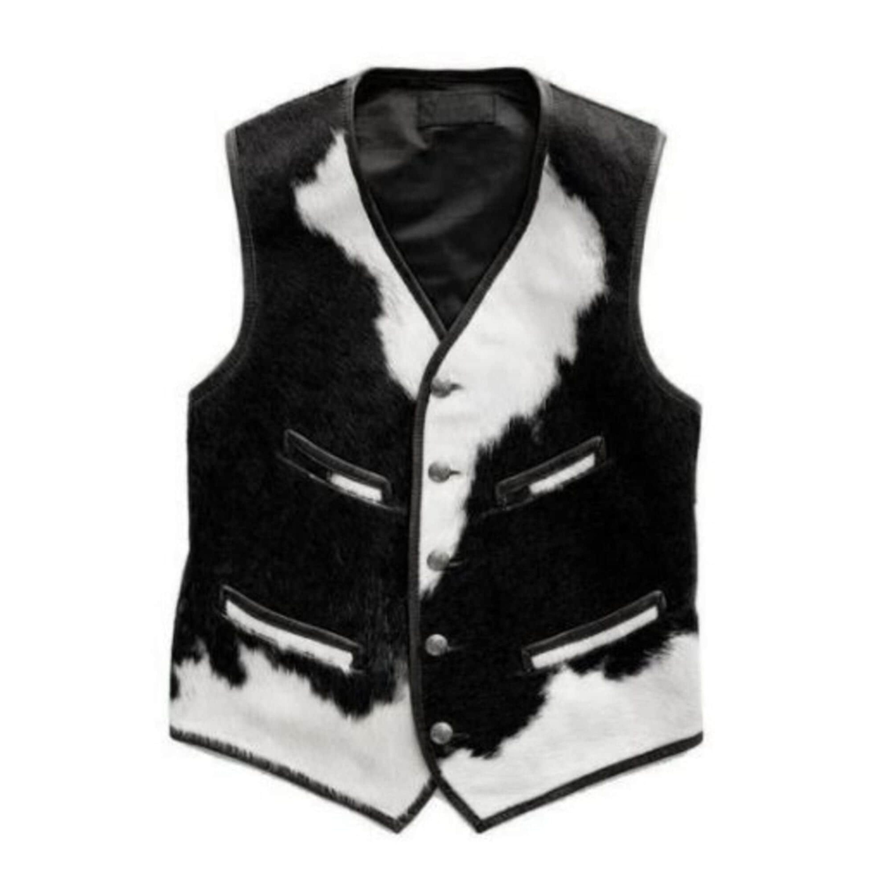 Men's Cowhide Hair On Pony Skin Vest