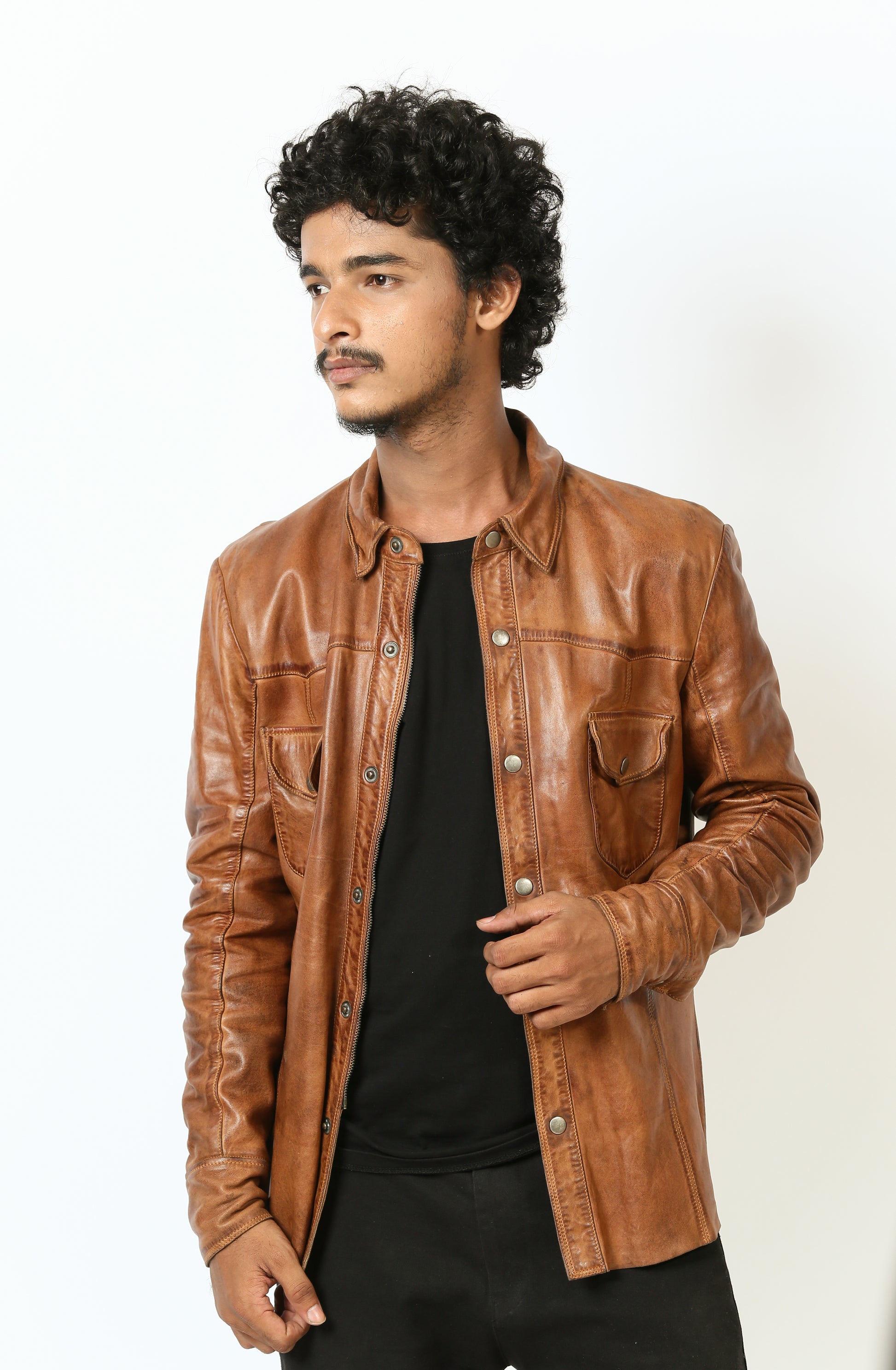 Men's Leather shirt real lambskin Thejacketmakerss