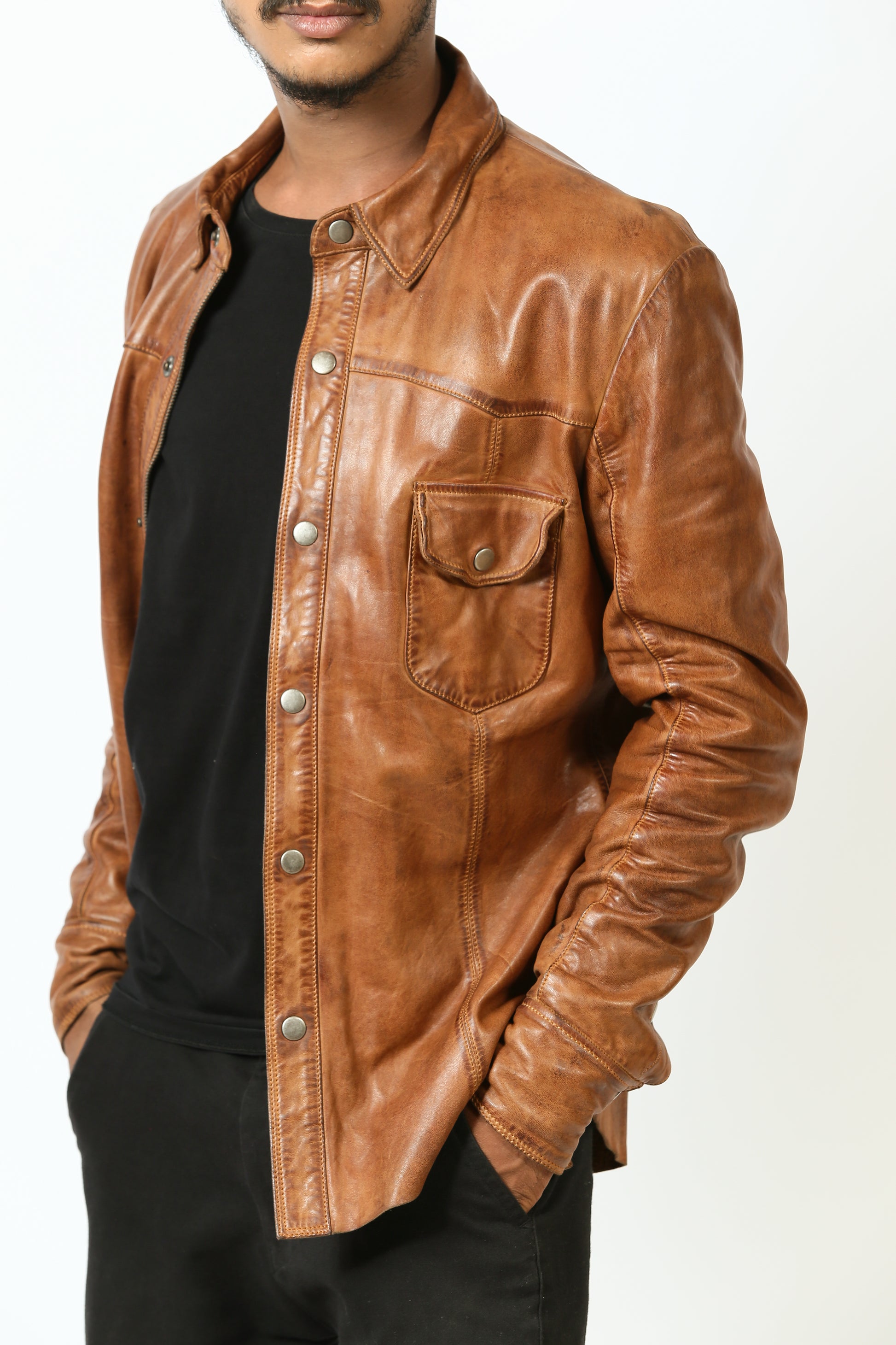 Men's Leather shirt real lambskin Thejacketmakerss