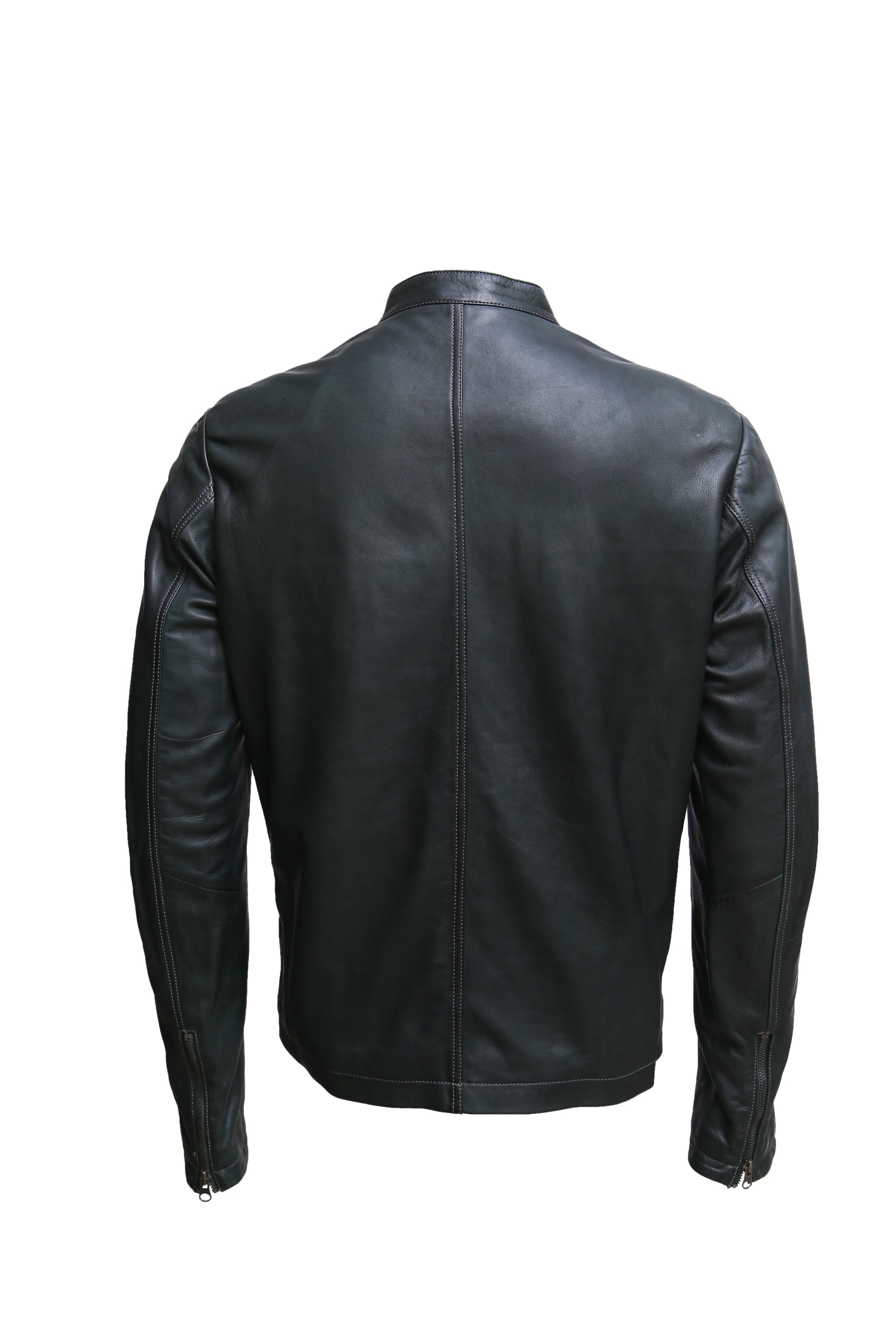 Stylish black leather jacket for men, ideal Valentine's gift, with a sleek design for essential modern outerwear.