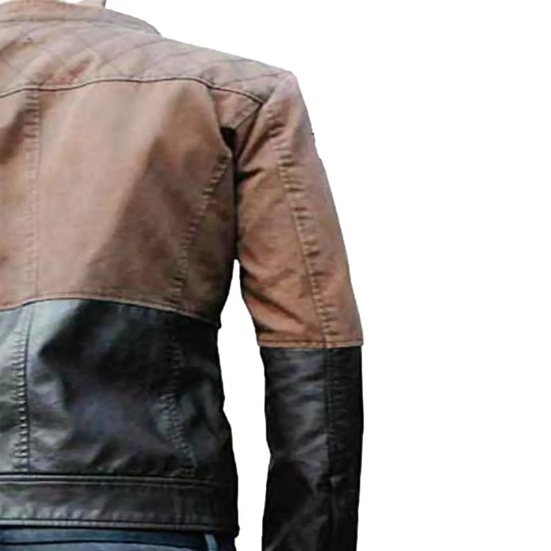 Bradie Brown & Black Leather Jacket Men's Fashionable Jacket