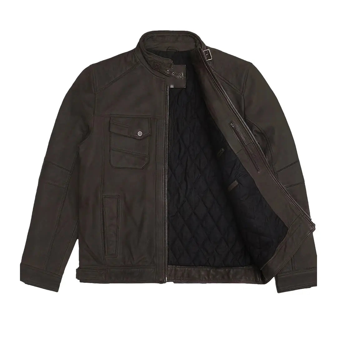 Bryce Classic Black Leather Jacket Timeless Elegance for Men