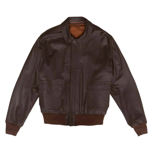 Classic Bomber Brown Leather Jacket for Timeless Style