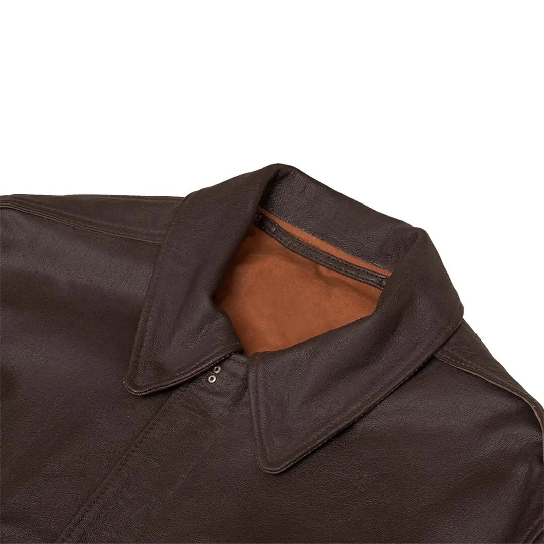 Classic Bomber Brown Leather Jacket for Timeless Style