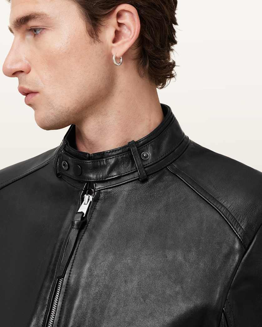 Jet Black Cora Style with Snap Collar | Original Leather Jacket –  Cowskin Jackets