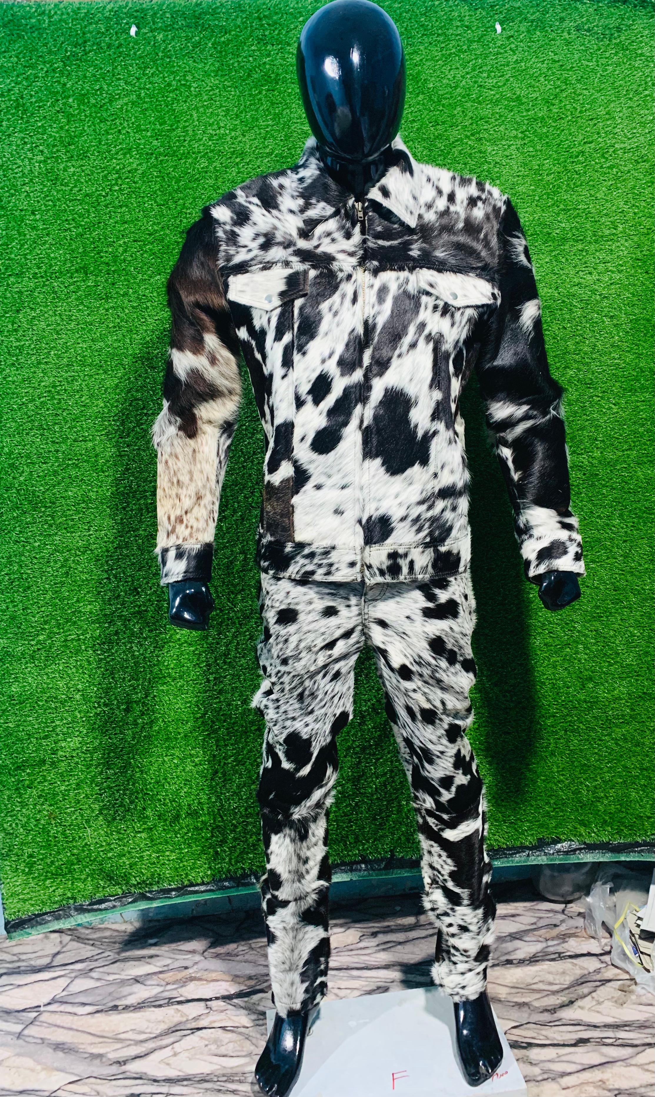 Cowhide Jacket And Pant Set Pony Skin Jacket
