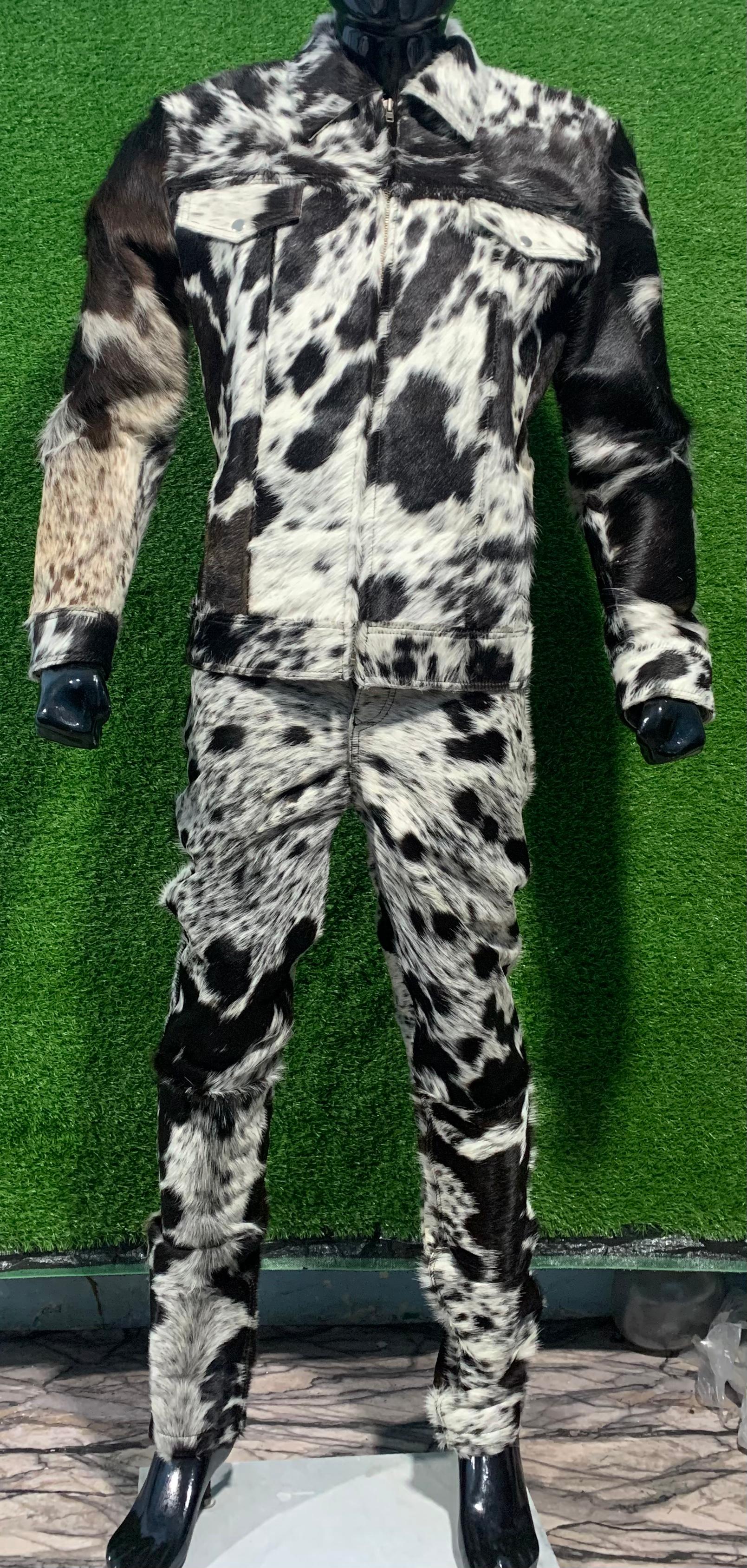 Cowhide Jacket And Pant Set Pony Skin Jacket