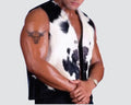 Cowhide vest from 90s The Rock on Raw before WrestleMania wearing