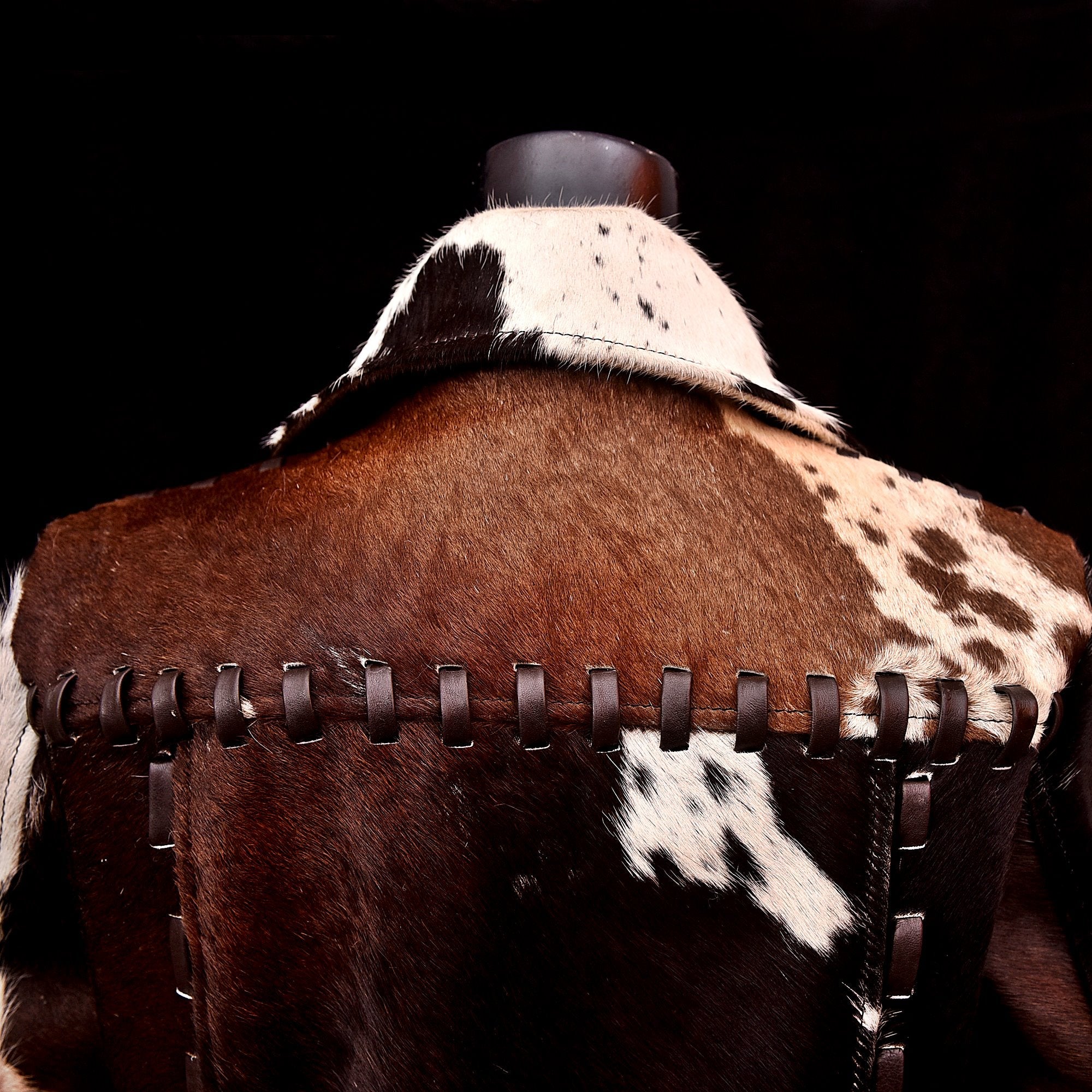 Women's Western Style Cowhide Leather Long Trench Coat