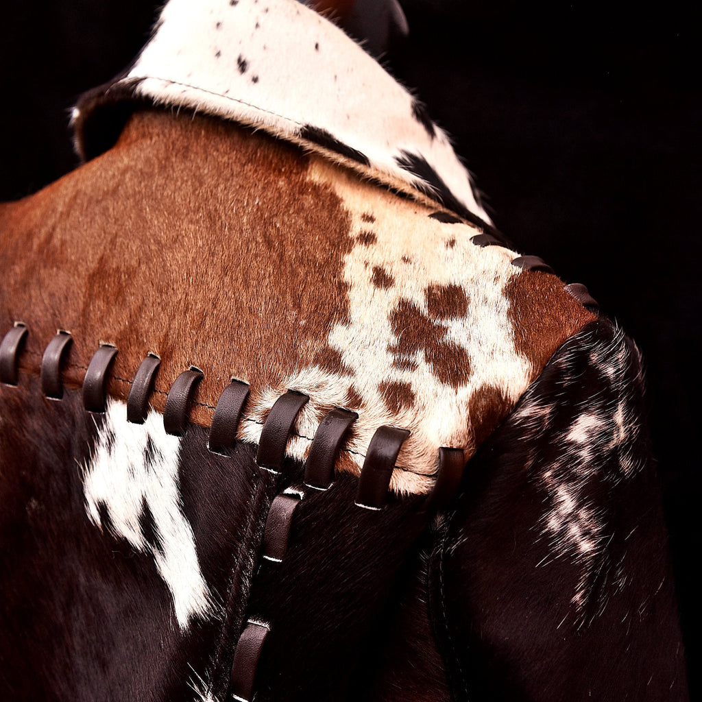 Women's Western Style Cowhide Leather Long Trench Coat