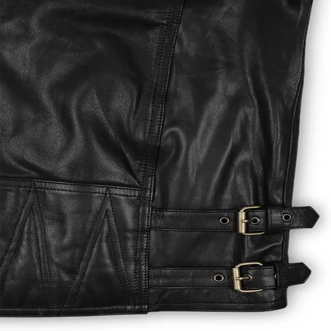 Dark Black Biker Leather Jacket for Men Sleek Style
