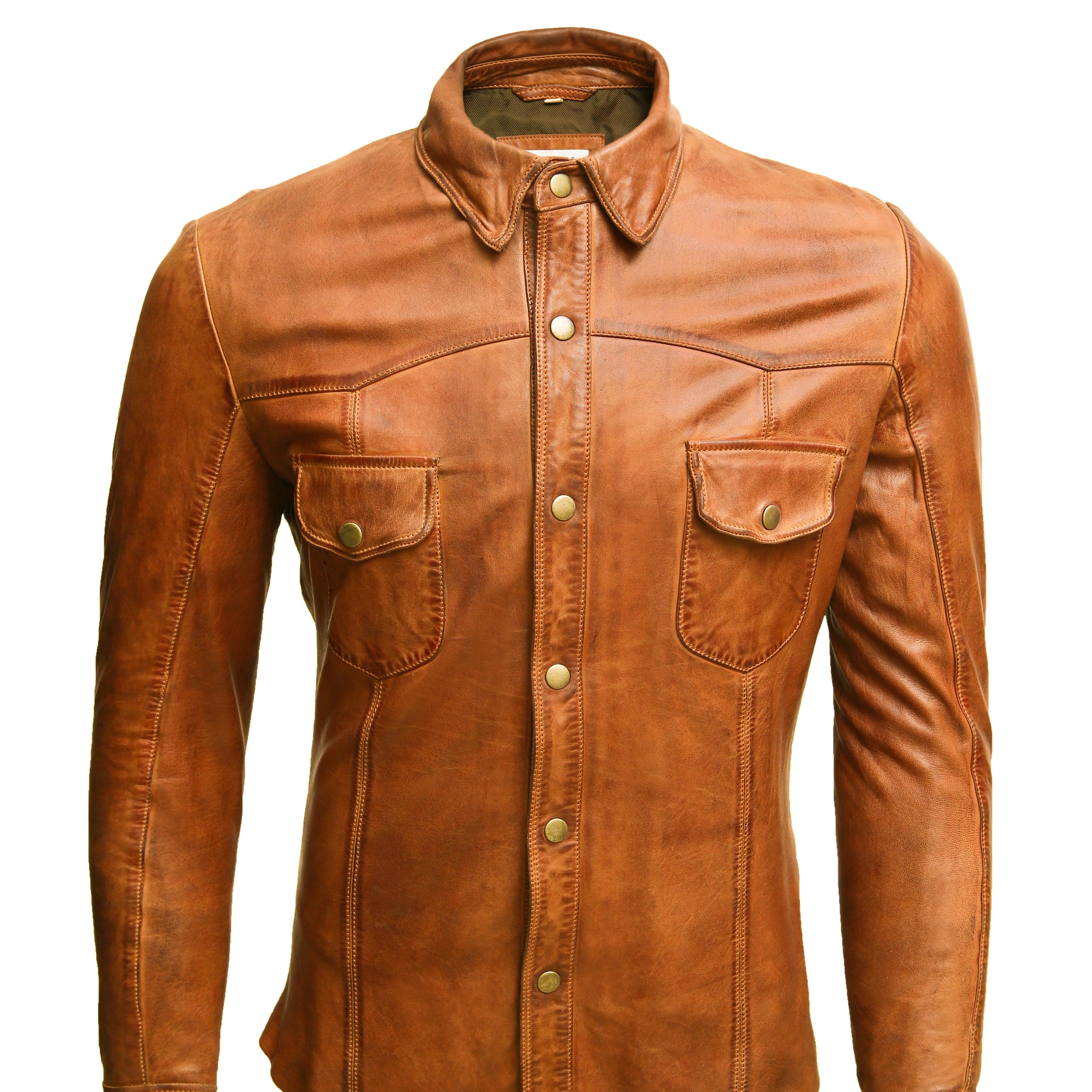 Men's Leather shirt real lambskin Thejacketmakerss