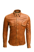 Lamb Skin Leather shirt cafe racer shirt leather Jacket for Unisex Thejacketmakerss