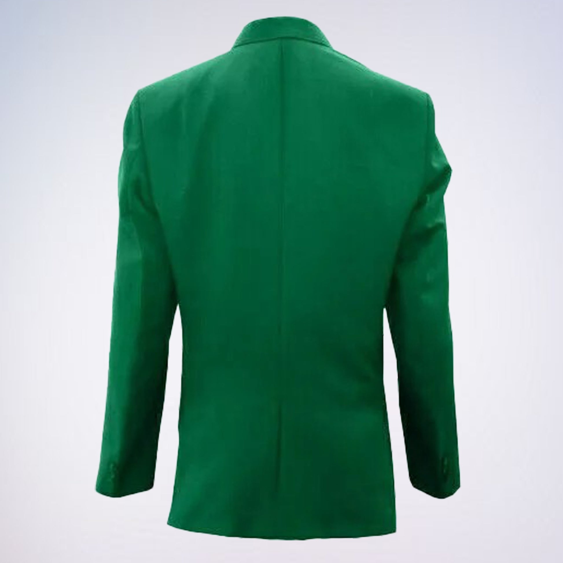 The blazer back is a formal jacket, typically associated with prestigious events or organizations. The emblem on the pocket appears to be a map outline with a flag, which is often associated with the Masters Tournament, a major golf championship. 