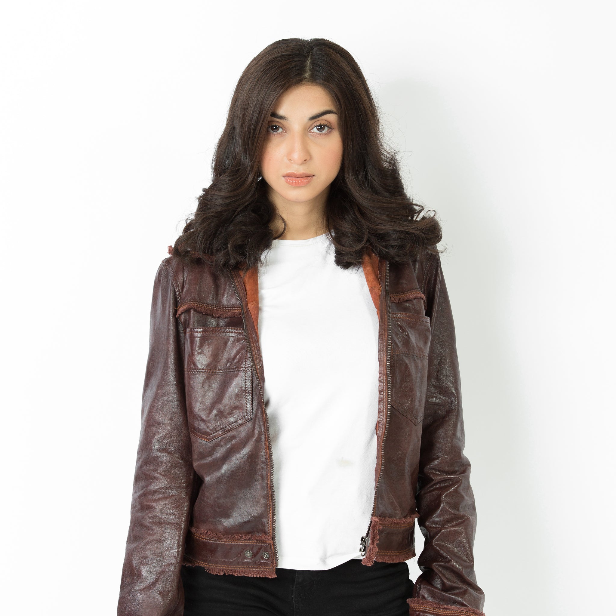 Women's Genuine Black Leather Jacket - Fashionable Valentine's Day Gift