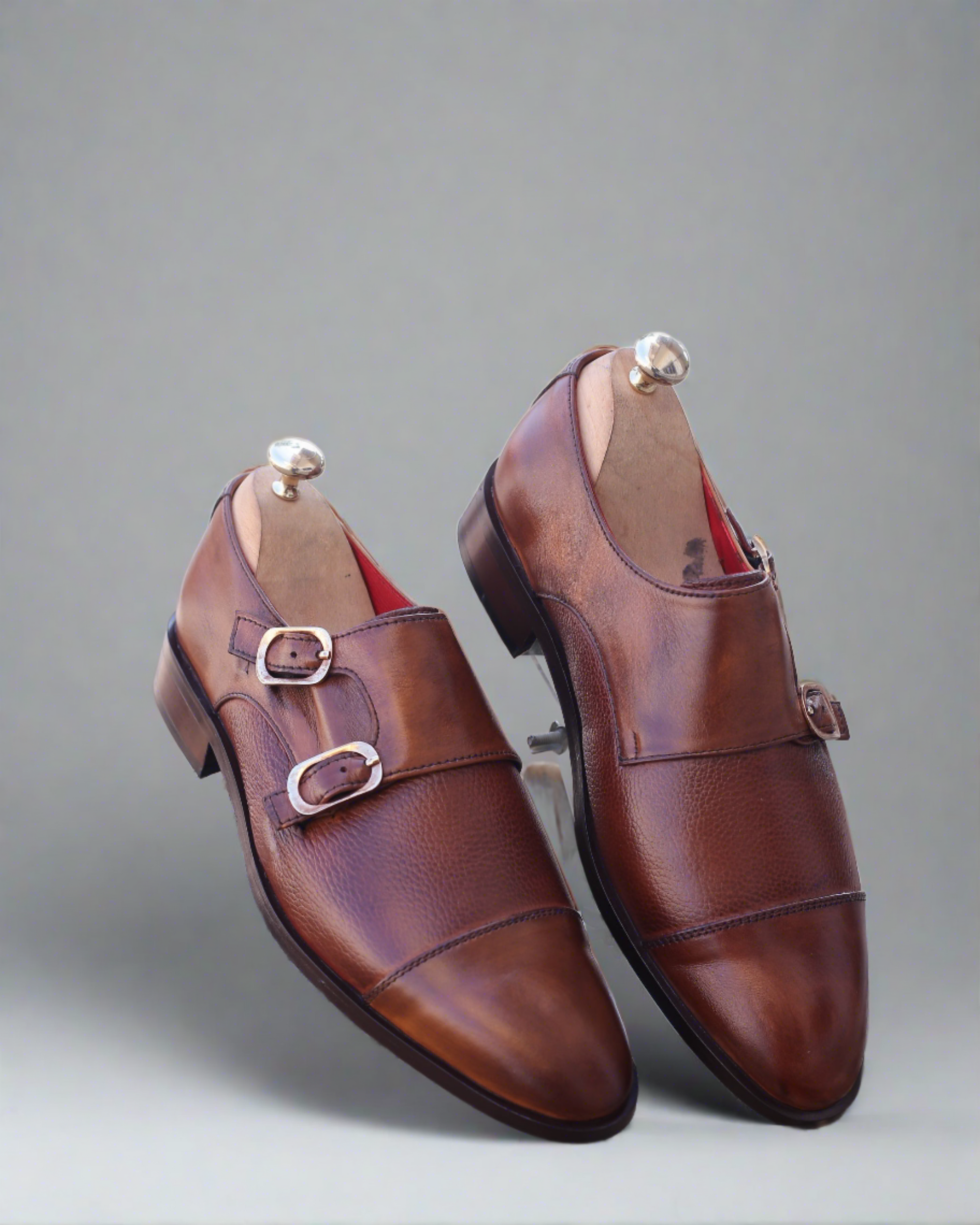 Men's Double Monk Strap Dress Shoes | Premium Leather | Wedding Shoes Thejacketmakerss