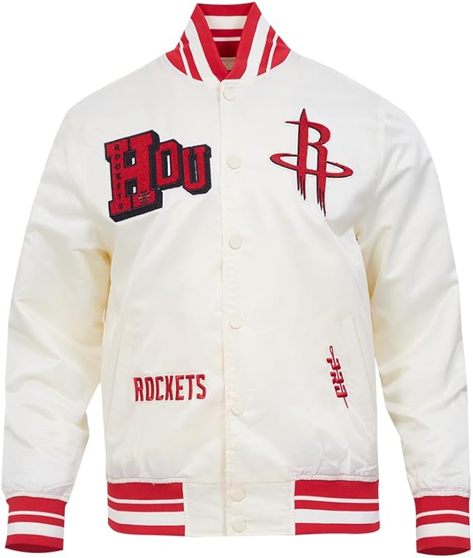 Houston Rockets Mens NBA Best Of Satin Jacket Red